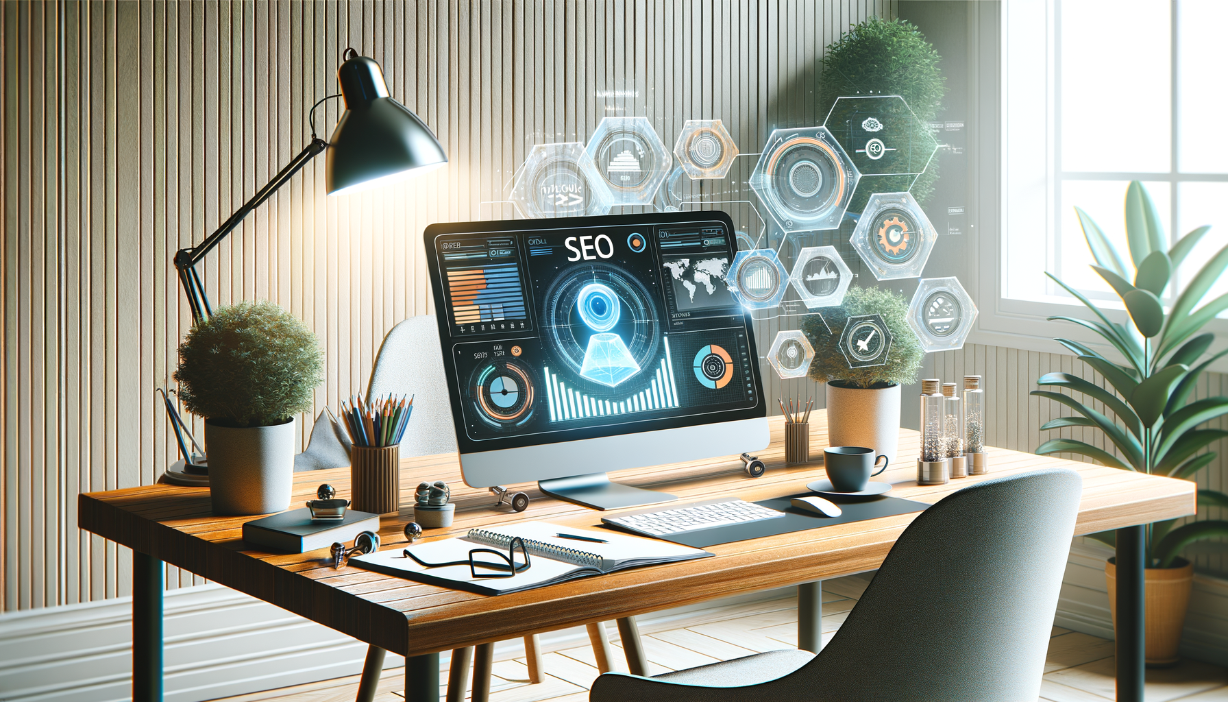 Agency team reviewing automated SEO report dashboard with multiple client metrics